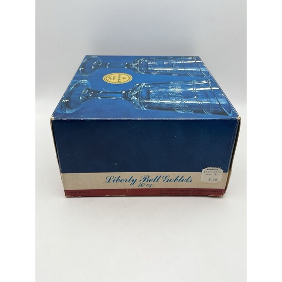 Bicentennial 10 Oz Glass Goblets Declaration of Independence Set Of 2 In Box - Picture 9 of 11